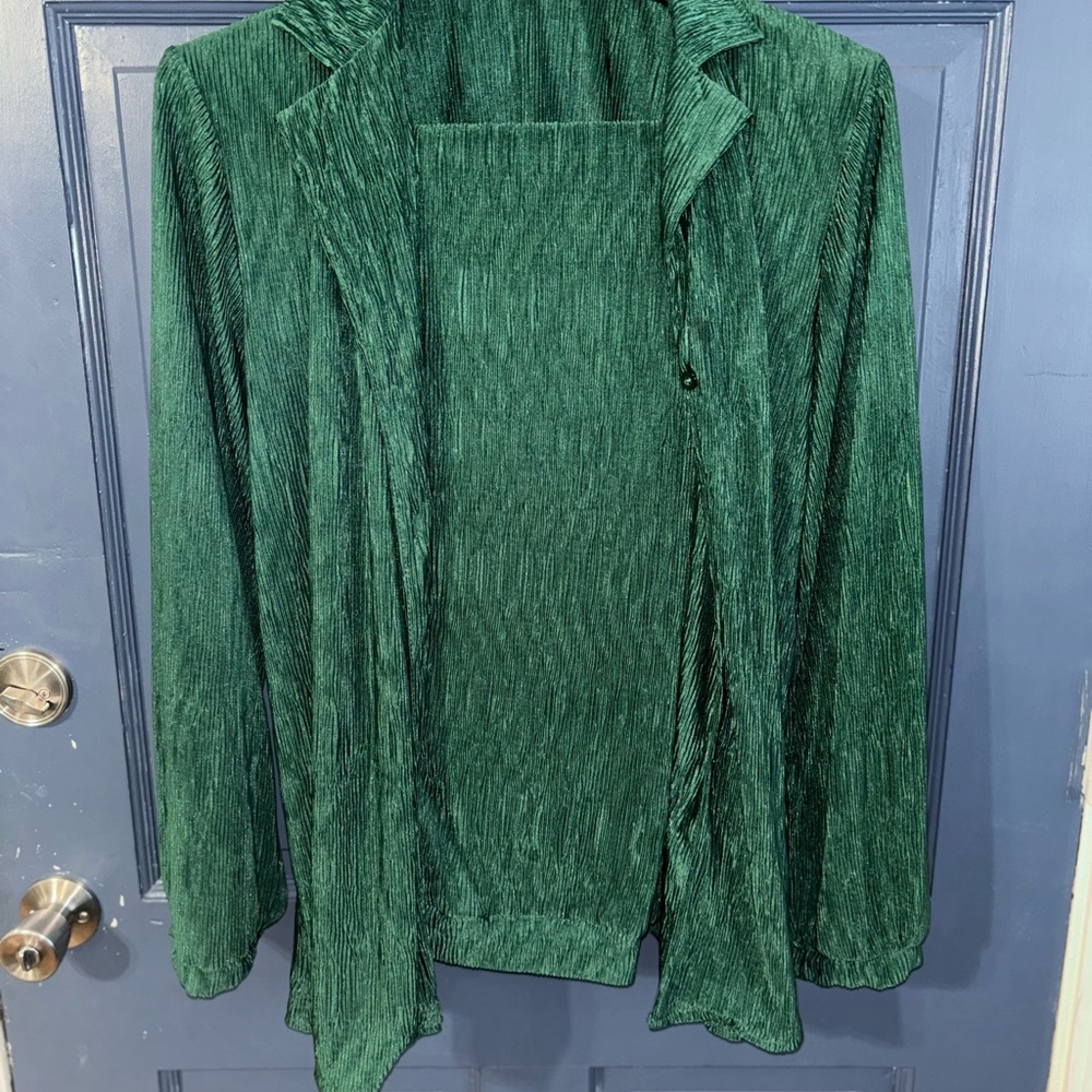 Green Textured Shirt and Pant set